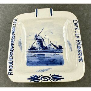 Ashtray Delfts Holland Dutch Windmills Cafe La Reserve Reguliersowarsstraat 129